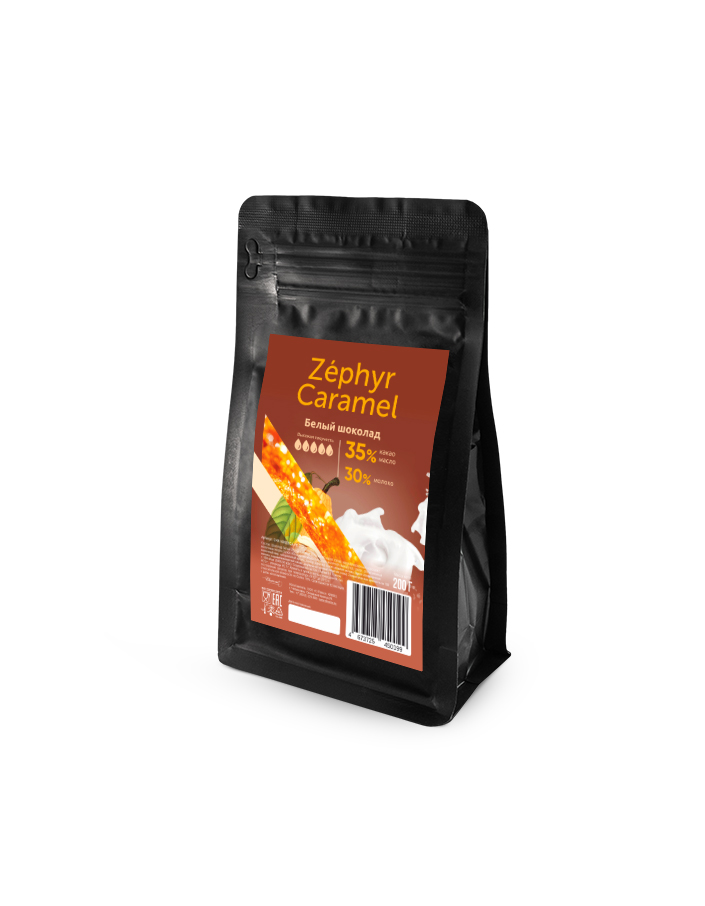 Шоколад белый Zephyr Caramel 35% Cacao Barry (0,2 кг)