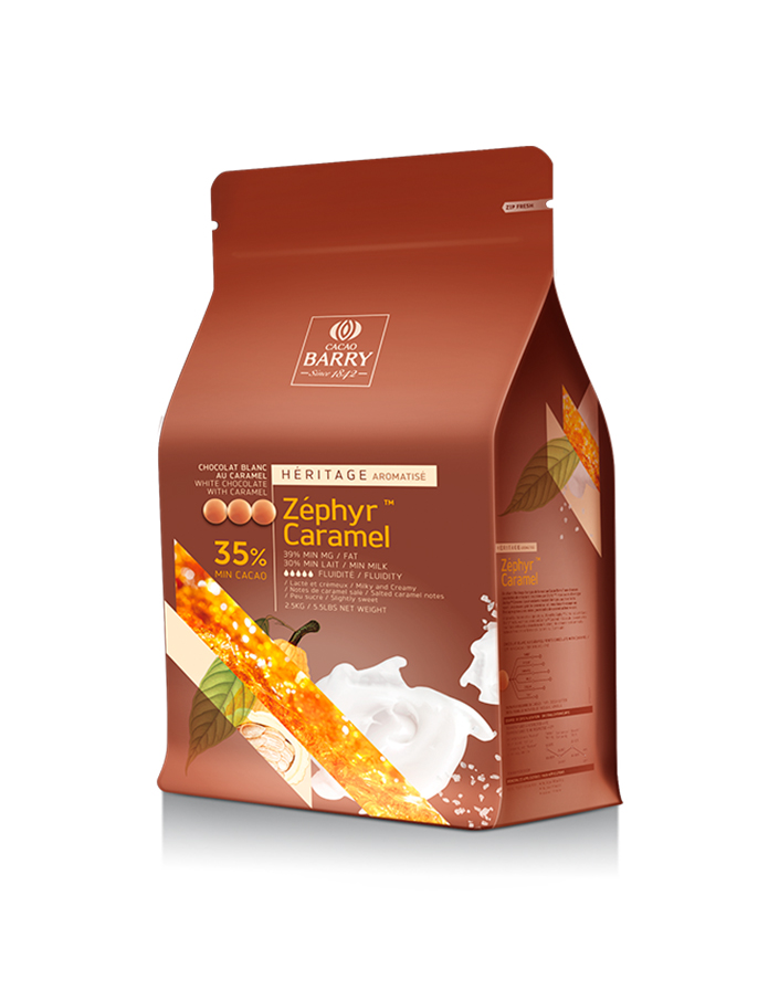 Шоколад белый Zephyr Caramel 35% Cacao Barry (2,5 кг)