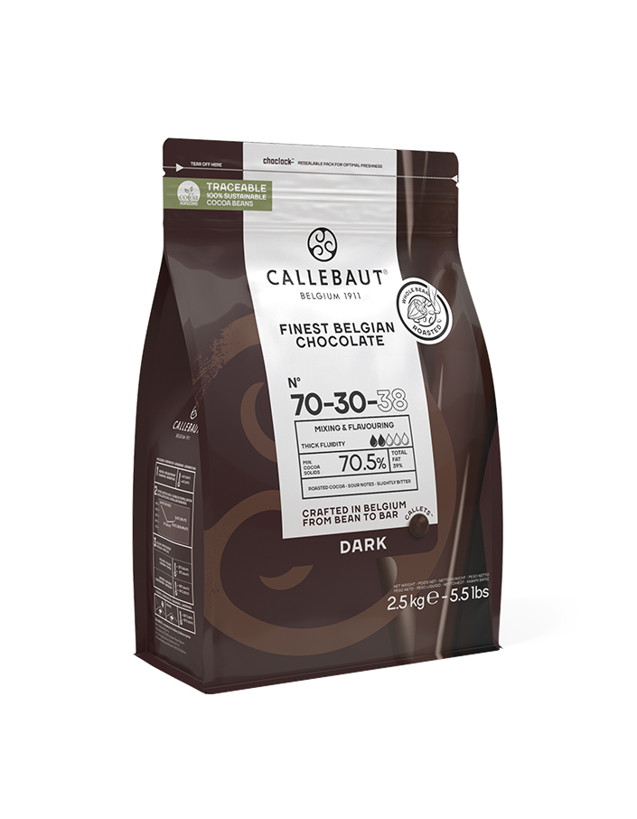 Шоколад горький 70,5% Callebaut 70-30-38 (2,5 кг)